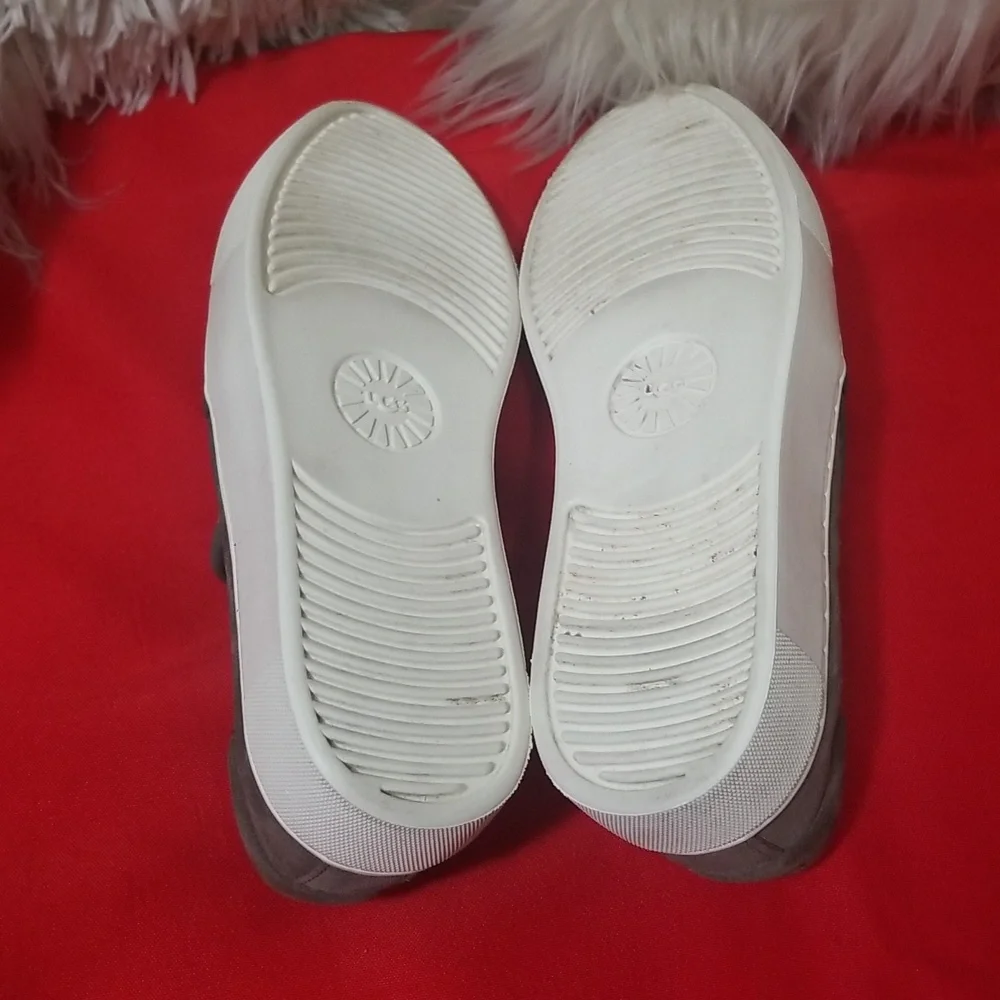 UGG Women's Gray Slip-On Suede Athletic Sneakers